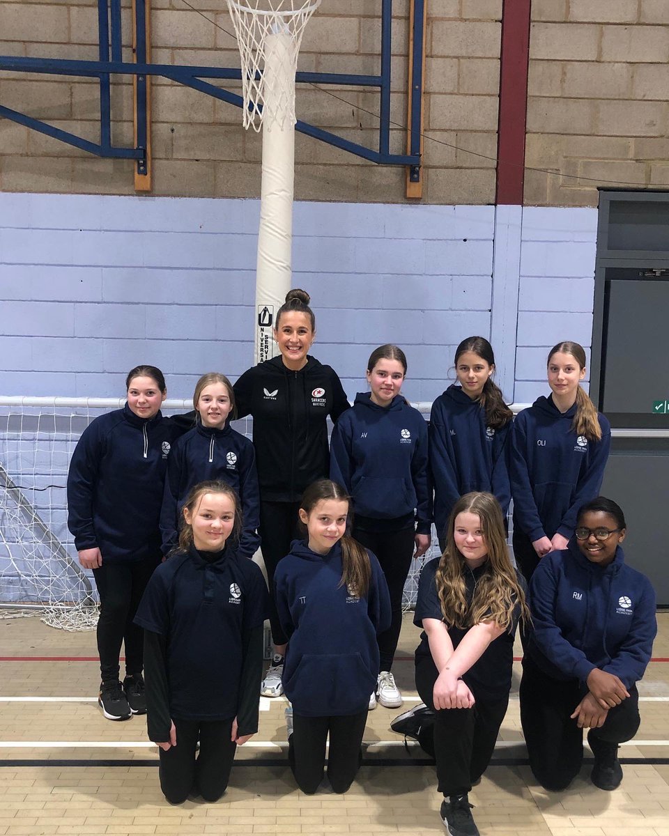 LodgeparkPE's tweet photo. We were delighted to host the DRET primaries netball masterclass today and even more delighted to welcome Sarecens Super League player, Georgia Lees🤩👏🏼 Such a huge inspiration for our year 7s who were fantastic today, helping to pass on their knowledge to the year 6s #LPASpirit https://t.co/8xgWjOEWfT