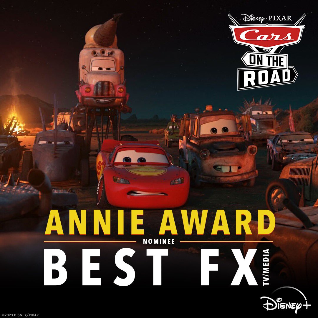 Congratulations to Disney and Pixar's #CarsOnTheRoad for their #AnnieAwards nomination for Best FX!