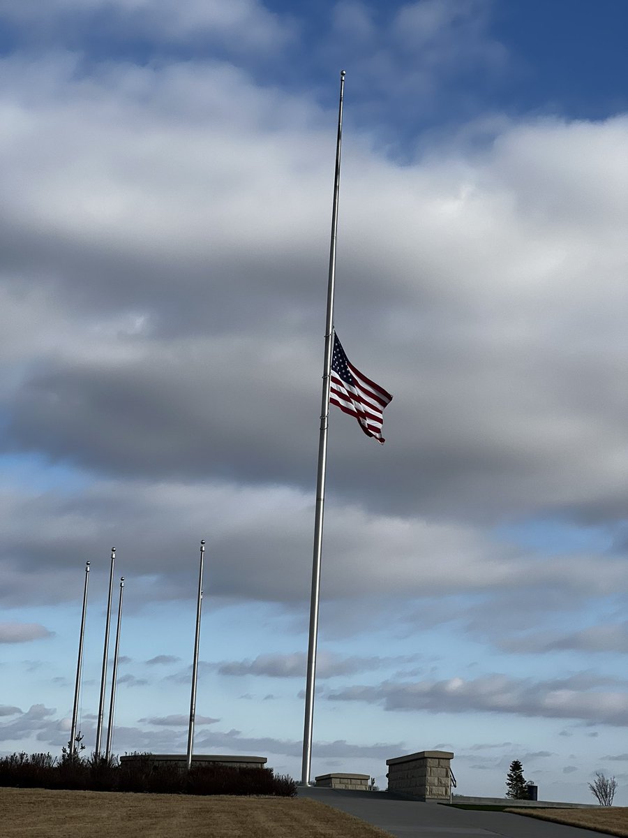The flag flies at half staff for my Dad today. #HeWasAProudVeteran❤️🇺🇸