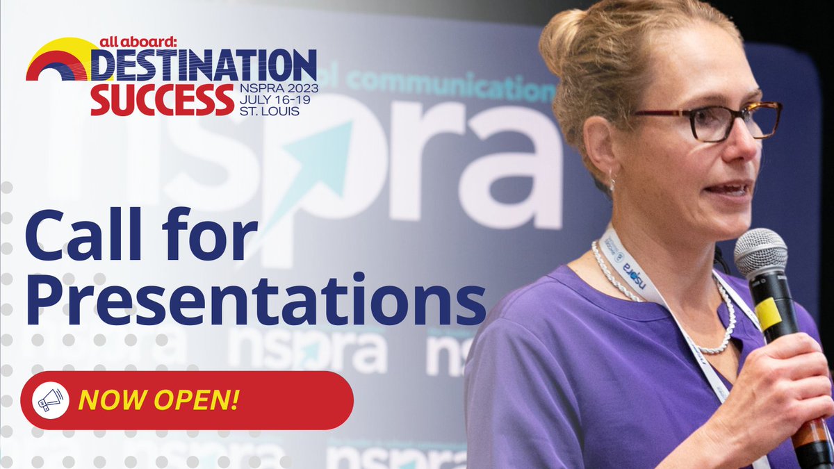 📣📣 NSPRA is now accepting proposals for sessions at the #NSPRA2023 National Seminar in July! Share your #schoolPR insights and submit your proposal by February 19! ow.ly/ErLI50Mt5ap

**Registration for #NSPRA2023 opening soon!**