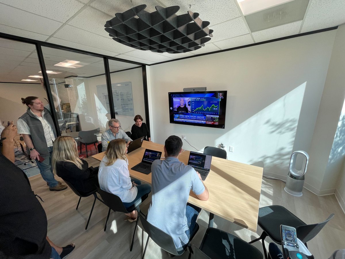 SkyFi Office 1 of 2: Austin, Texas

Pictured: US team in the conference room watching <a href="/bp22/">Bill Perkins (Guy)</a> on <a href="/CNBC/">CNBC</a> during #LaunchDay