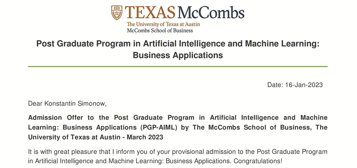 Let's go ... <a href="/UTexasMcCombs/">Texas McCombs</a> #ai #ml #learningjourney