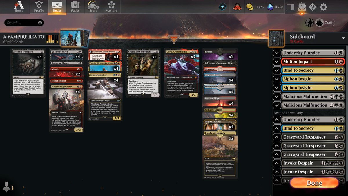 SananesDavid's tweet photo. Nice run mythique this month with my GRIXIS VAMPIRE REANIMATOR in Alchemy.
 list on comment, have fun ^^
@mtgazone
@ArenaDecklists
@fireshoes https://t.co/gN5Q5q5euq