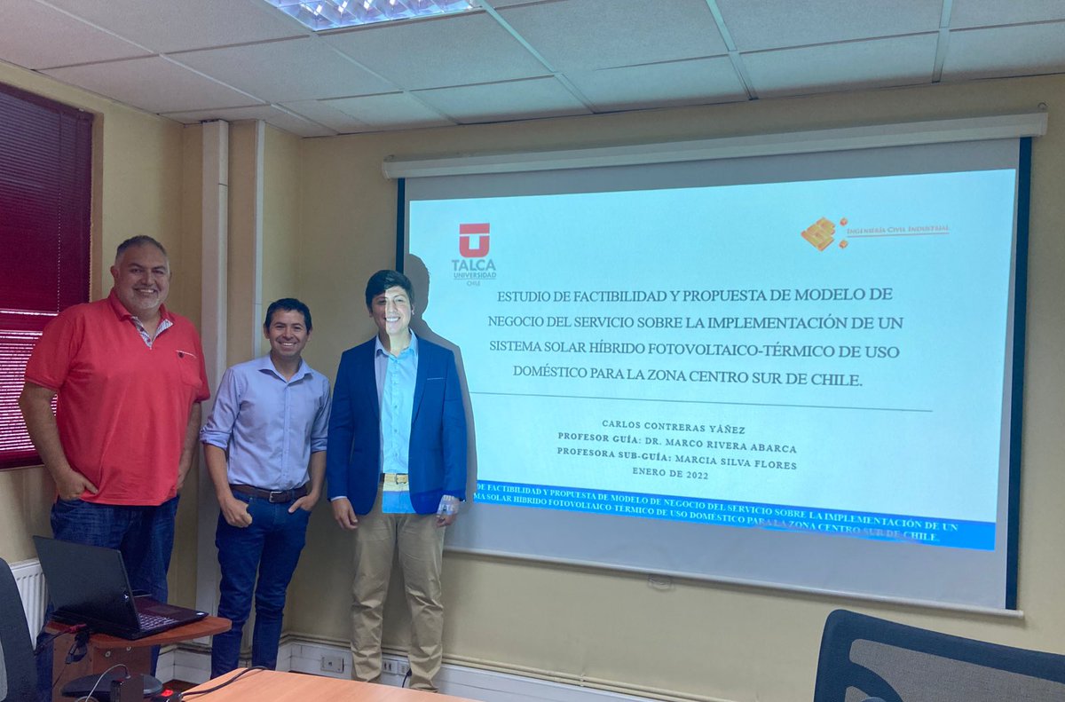 CTCE_Utalca's tweet photo. Felicitamos a Carlos Contreras y Sebastián Araya, quienes fueron tesistas de nuestro Centro, por sus exitosas defensas de título profesional de Ingeniero Civil Industrial de la Universidad de Talca 👏👏 

#CentroTecnológico 
#IngenieríaUTalca 
#Formación 
#Pregrado https://t.co/abDhgIYsnt