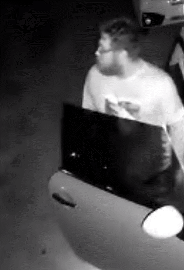 Does this person look familiar to you? In November, on two separate nights, this suspect was seen urinating into the victim’s vehicle in the 1800 block of Linden Drive. The suspect is a medium-built male with dark-colored hair, beard, and wearing prescription-style glasses.