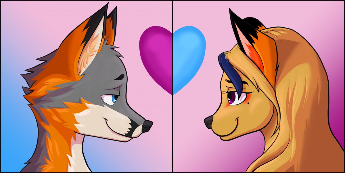 Heya!!! Would anyone be interested in couple icons like this for valentine’s? ^^ they’d be 25 USD :3 (400 MXN if you’re from Mexico!!). RTs help a ton and are appreciated!!! #furryart #couplesart #furry