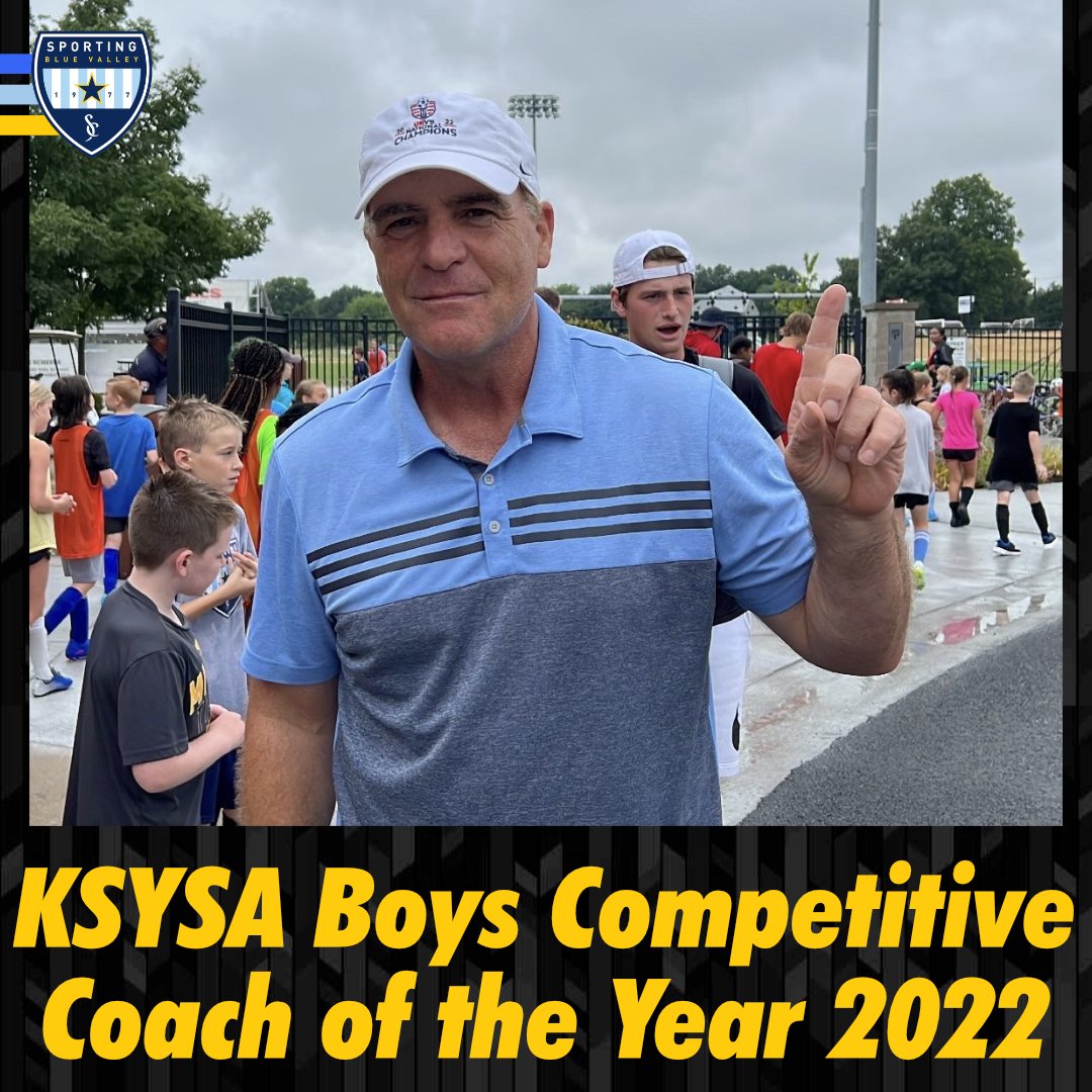 🚨 CONGRATULATIONS to Sporting BV coach Shawn Forcellini on being selected as the KSYSA Boys Competitive Coach of the Year for 2022! 🚨

He is the first coach in KS HISTORY to win the James P. McGuire Cup, the oldest youth national trophy in the country.

Congrats, Coach Shawn!