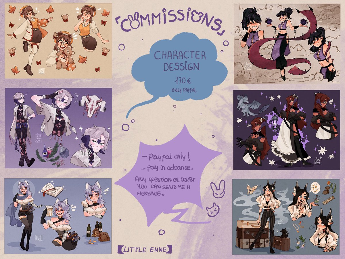 🔹𝑪𝑶𝑴𝑴𝑰𝑺𝑺𝑰𝑶𝑵𝑺 𝑶𝑷𝑬𝑵🔹
- PayPal or Bizum only 
- pay in advance 

☕🌱I really appreciate the RTs!

Any question or doubt you can send me a message.

DM 📩🫶 
#commissionsopen #commissions #commissionart