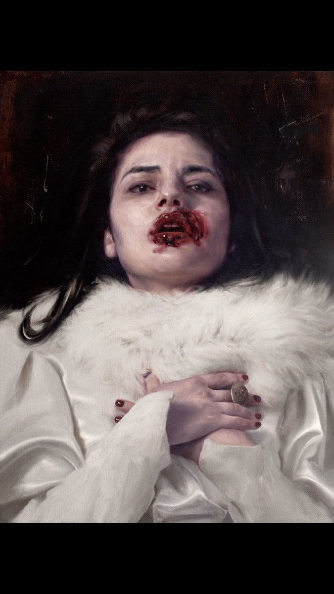 zenhamdu's tweet photo. 🎨 ©️Sam Weber. 

“ Cross my heart “ 

@sampaints #SamWeber #Art #oilpainting #DarkArt #ArtistOnTwitter https://t.co/bGl0QazMga