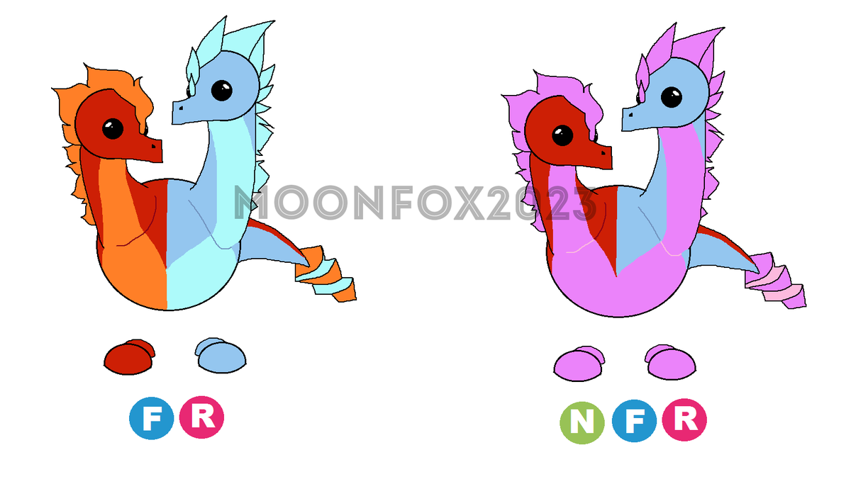 MoonTheMoonfox's tweet photo. Fire &amp; Ice dragon 🔥❄concept for @PlayAdoptMe
Reg form and neon form #Roblox #AdoptMe #RobloxAdoptMe #AdoptMeConcept https://t.co/FmovpX84mU