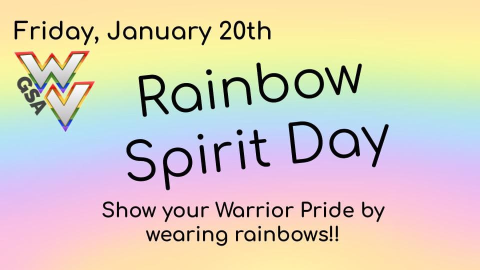 @WaubonsieValley this Friday is 🌈 rainbow 🌈 spirit day! Everyone wear your favorite colorful attire!!! #BeWV