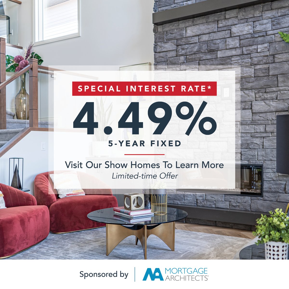 Landmarkyyc's tweet image. Your affordability just increased!⭐ We've partnered with a reputable mortgage broker to offer an incredible 4.49% 5-year #FixedTerm! This amazing rate is only available for our customers. Limited time only.

Get directions to our show home! 📲 bit.ly/3ZM1y3Y

#YYCHomes