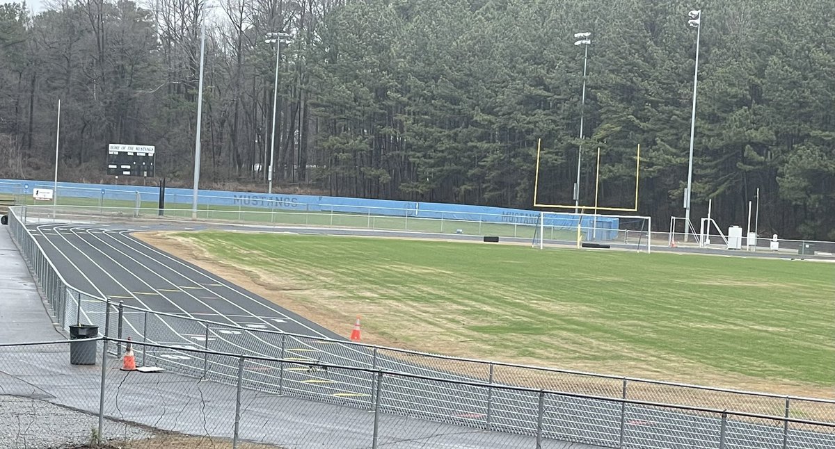 BHarrison92's tweet photo. 🚨Lines are down and We Up.  GO TIME! Special Thanks to all the good people that were involved in finally getting us a new track.  And sorry to all them folks who had to survive years of shin splints 😢. #GetToState #RideWithUs https://t.co/C7cKZwZhyI