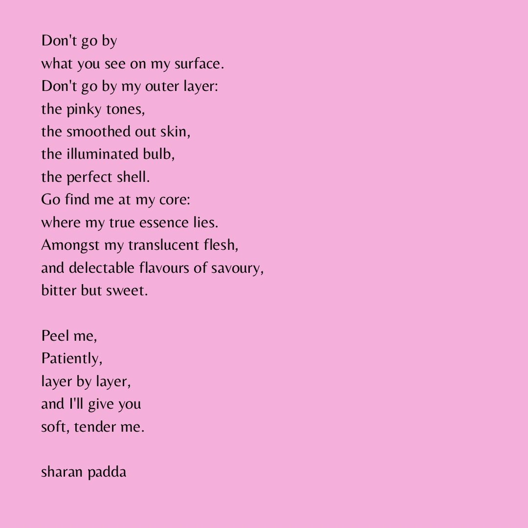 People: ‘Describe yourself in one word Sharan’ ME: an onion 🧅😂 #poetry #poets #poet #poetsoftwitter