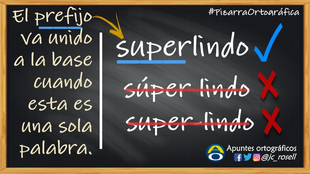 Como todo prefijo, «super-» no lleva tilde y se une a la base cuando esta es univerbal (una sola palabra): «superlindo», «superoferta», «superbién». 
#ApuntesOrtográficos #PizarraOrtográfica #Ortografía #Prefijos