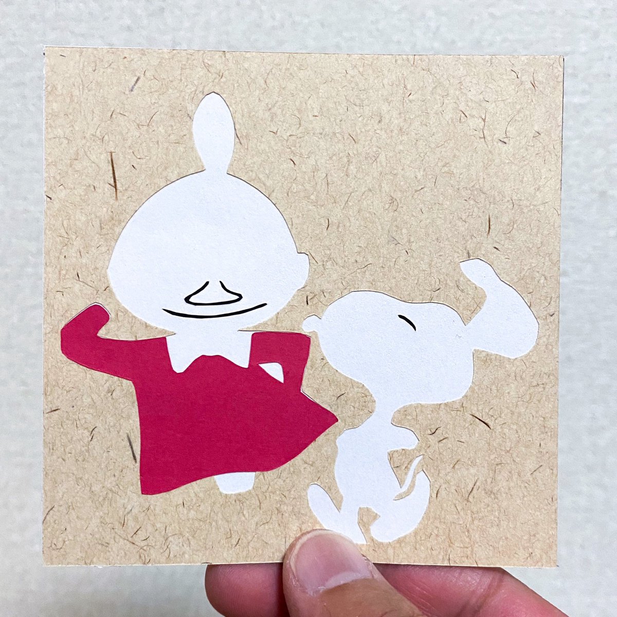 KirieTatsuya's tweet photo. #切り絵　#スヌーピー　#リトルミイ　#ムーミン https://t.co/WXYKptI256