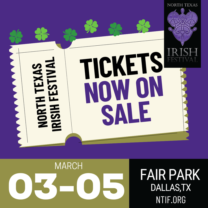 Tickets are on sale now for the North Texas Irish Festival at Fair Park March 3-5! Come celebrate the rich tradition of Irish and Celtic culture with fun for the whole family. ntif.org 
TIX: bit.ly/ntifticket
#NTxIrishFest2023