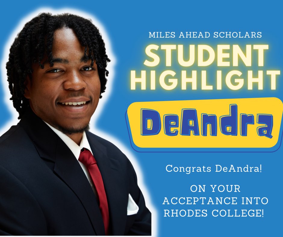 MilesAhead_HISD's tweet photo. Congrats to #MASscholar and @KashmereHS Ram, DeAndra on receiving admission into @RhodesCollege , a premier liberal arts college and one of the few colleges nationwide that met the full financial need of its students 😁 

Way to go DeAndra! #RhodesClassOf2027  #CollegeReadiness https://t.co/KHZc0Woi0S