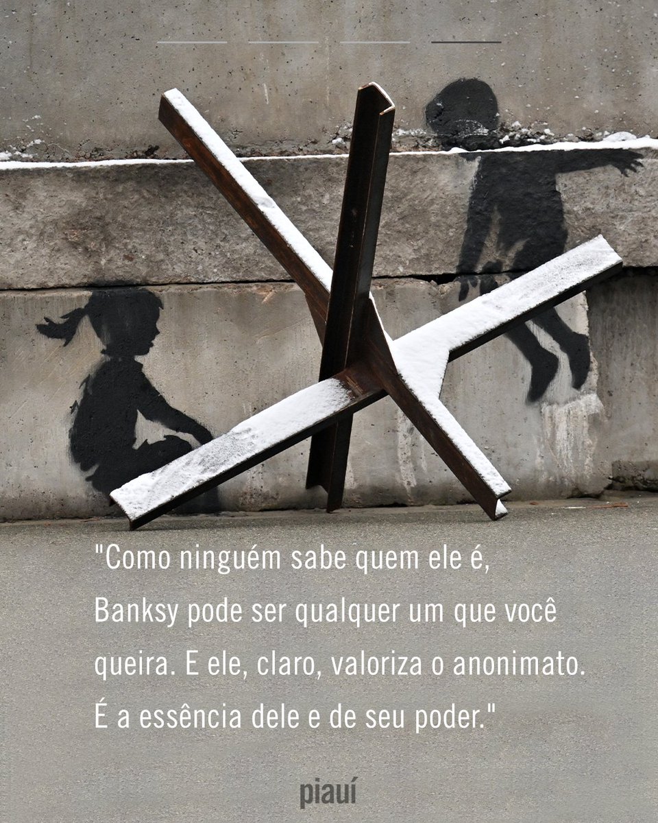 revistapiaui's tweet photo. A ARTE SEGUNDO BANKSY: Deveria confortar os que estão perturbados e perturbar os que estão confortáveis. Na piauí de janeiro, a trajetória do rebelde das ruas consagrado no mercado de arte - que ele próprio sempre criticou. Por @damianplatt
Leia: https://t.co/MxmX6nKEyy https://t.co/iy7QewWkZ6