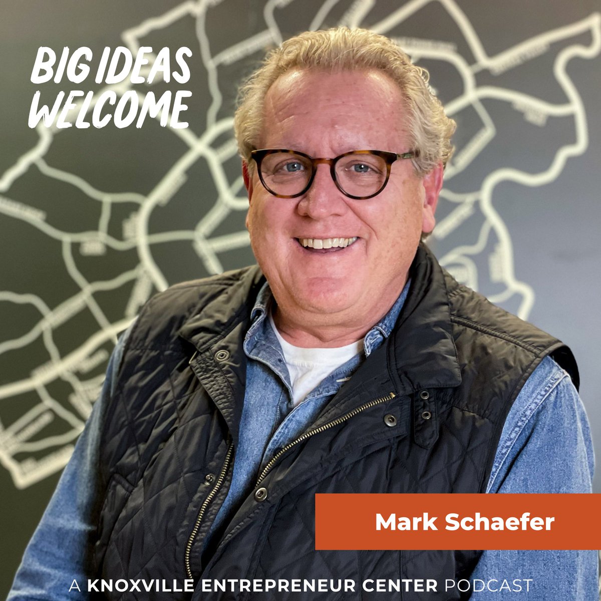Knox_ec's tweet photo. Marketing expert &amp; author Mark Schaefer is the first guest of 2023 on the Big Ideas Welcome podcast! 

Listen now on your favorite streaming platform or at https://t.co/GwPX31vc2E. 

#MadeForKnoxville #TheMakerCity #KnoxRocks #BeloningToTheBrand #MarkSchaefer https://t.co/y8r60tbKbx