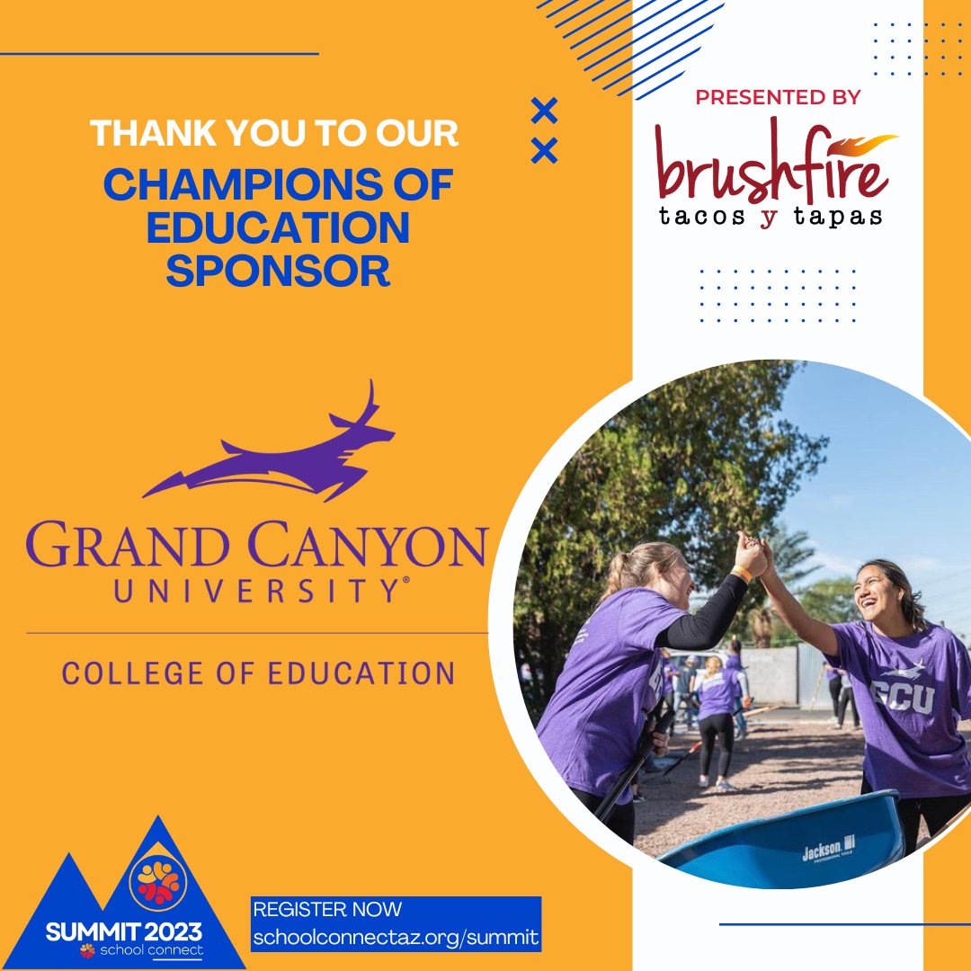 GCU is honored to collaborate with School Connect to foster mutually beneficial relationships and provide a dream-drive future for all students.

Join our #SchoolConnectSummit23 this January 31st at the GCU arena. Tickets on sale at schoolconnect.org/summit