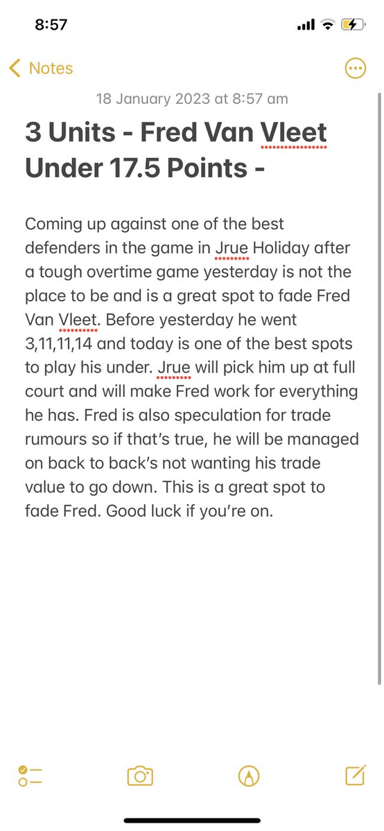 BACK_UNDER_NBA's tweet photo. 3 Units - Fred Van Vleet Under 17.5 Points. #GamblingTwitter #Raptors #Toronto #wethenorth #siakim #FearTheDeer #jrue #PrizePicks #PrizePicksNBA #DFS #FanDuel https://t.co/4lCEKSzbLr