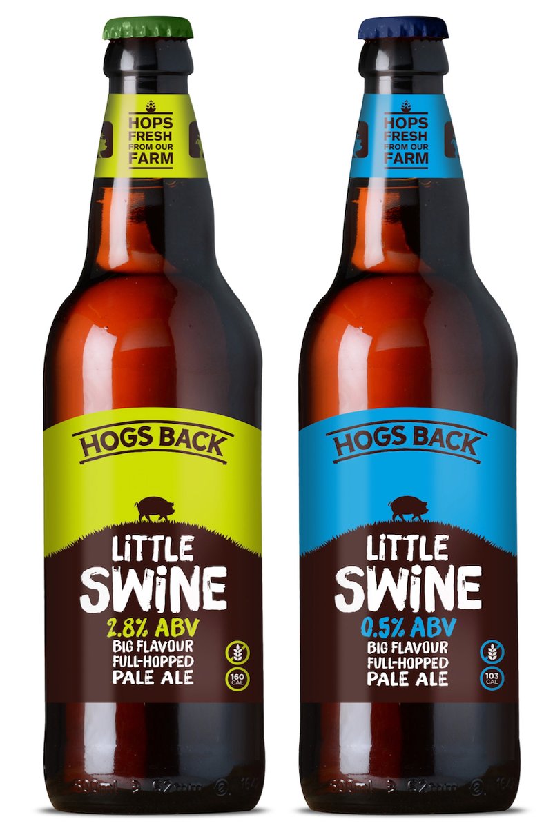 DrinksHand's tweet photo. Surrey-based Hogs Back Brewery has launched Little Swine 0.5% to complement its existing low alcohol beer, Little Swine 2.8%. 

Little Swine 0.5% is a full-bodied, flavourful pale ale, brewed with four speciality malts and three hop varieties.

More info: https://t.co/AwOdFmSEMO https://t.co/OdjuVQmH3x