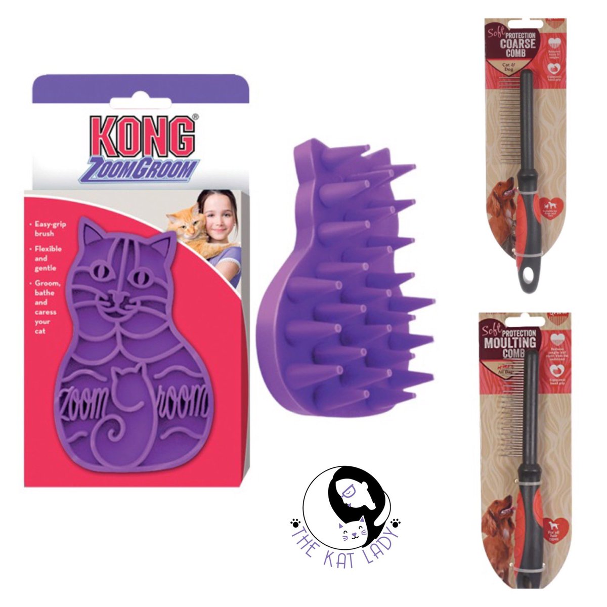 For anyone looking for brush/comb recommendations, these are 3 I use on a daily basis :

- Zoom Groom cat shaped by Kong
- Coarse Comb by Rosewood
- Moulting Comb by Rosewood #catsoftwitter #cats #catgroomer #catgrooming #brushesforcats