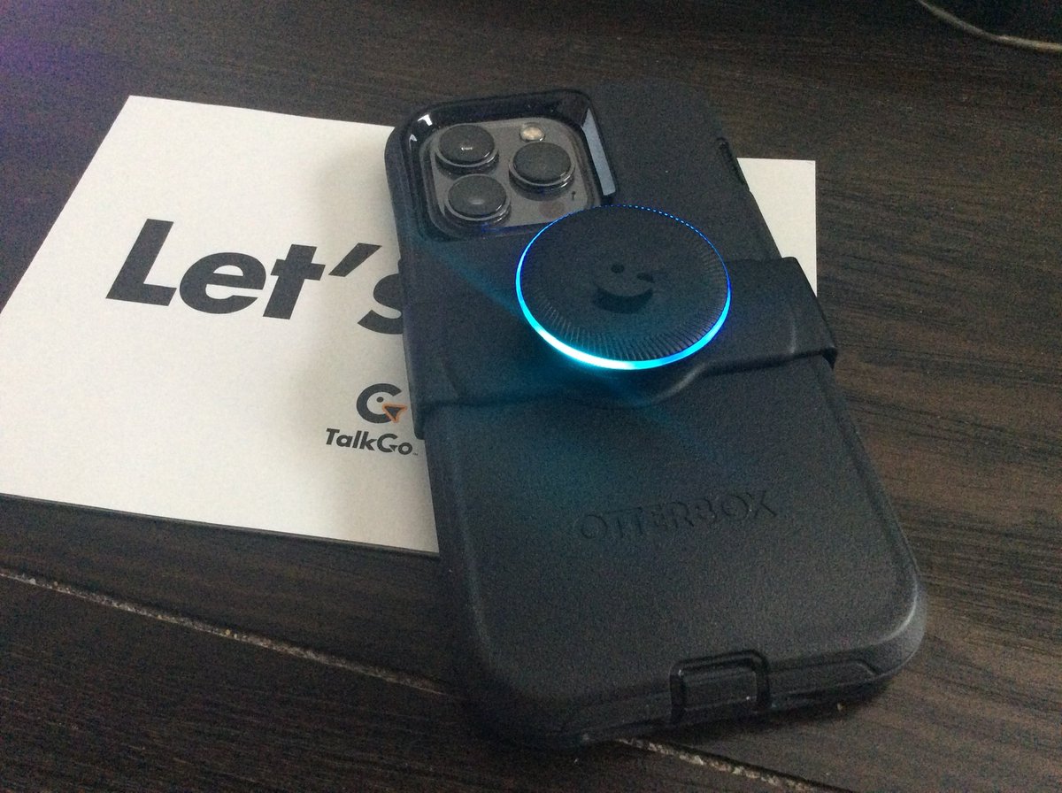 Finally, here it is attached to the back of my phone. It’s glowing blue because before I took the picture, I said “Alexa”.

At that point, I could use it just like any Alexa device. It uses my phone’s speaker and network. And what’s best: I don’t need to unlock my phone.