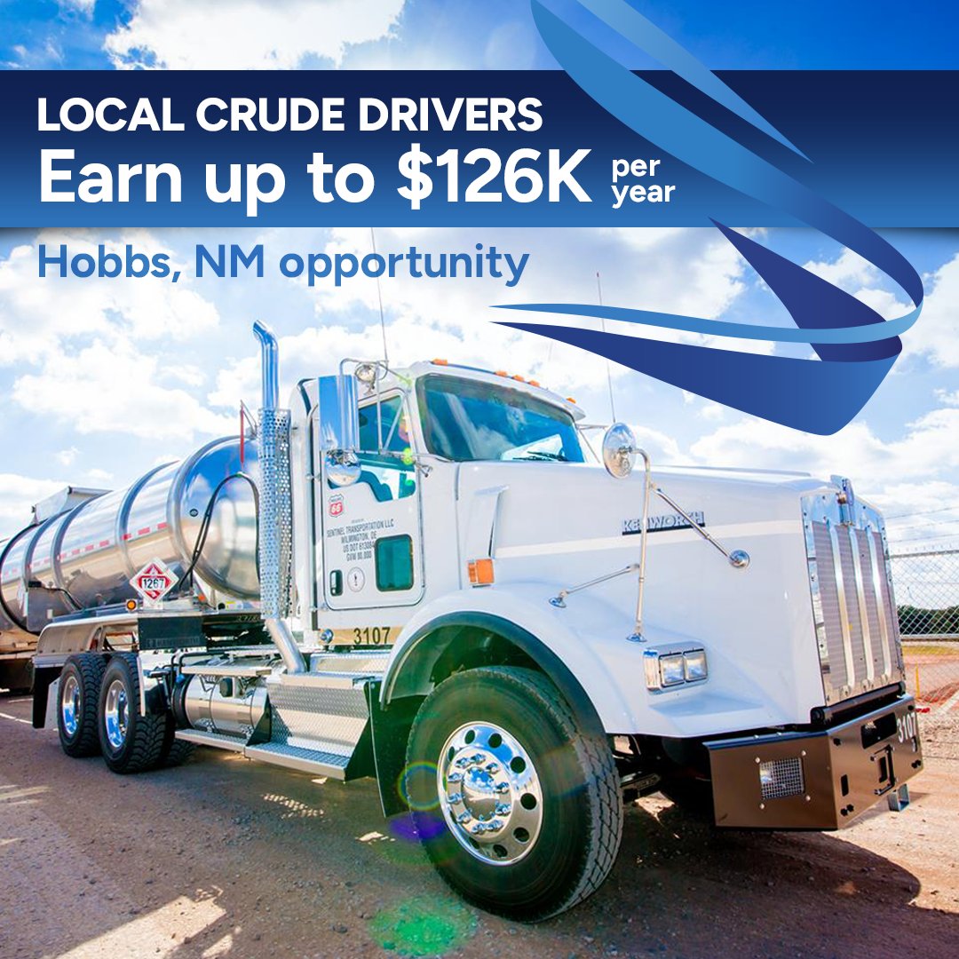 sentinel_trans's tweet photo. Local Crude Drivers: earn up to $126K yearly with our Hobbs, NM opportunity: https://t.co/7P3HvrAikV
β’ Up to $3,000 sign-on & retention bonus
#fueldriver #truckdrivers #truckingjobs #CDLJobs #trucking #freight #trucking #truckers #driverjobs #trucklife #drivers https://t.co/5JHdHZ69Kf