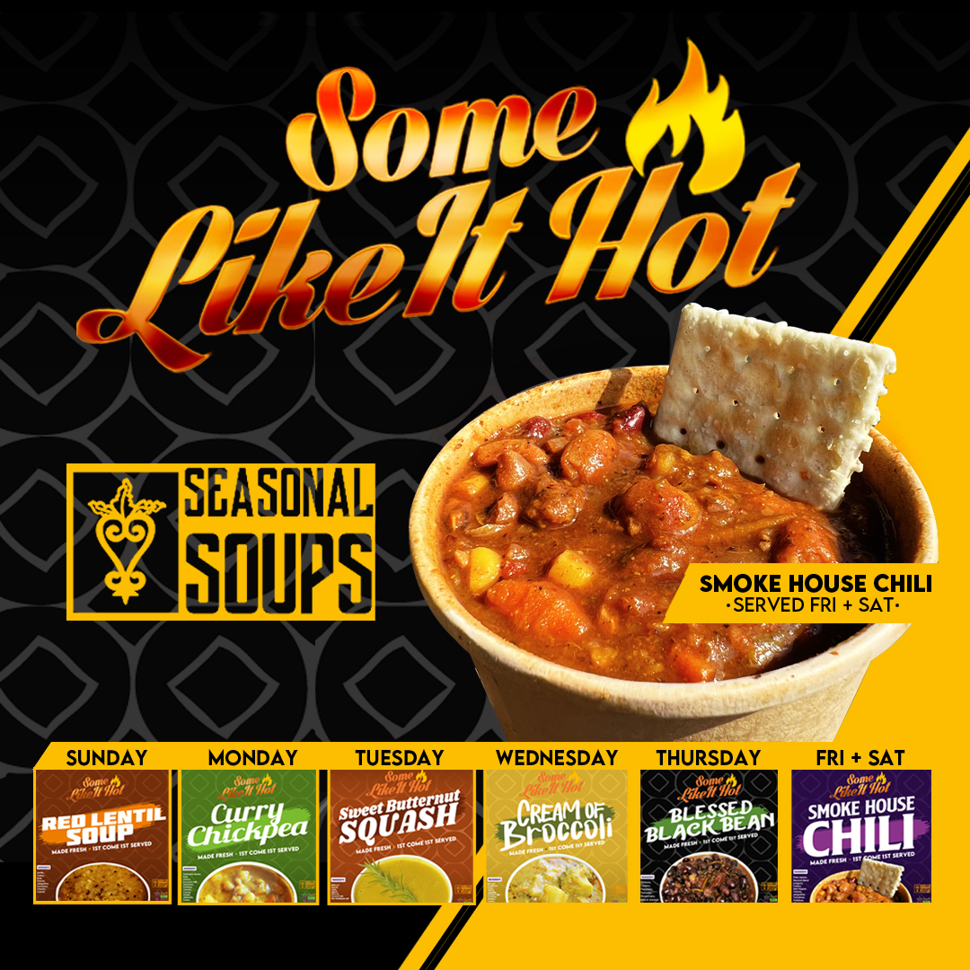 TassilisRaw's tweet photo. Some Like It Hot” Soup Season
is here by popular demand!!!!
Come taste what
all the talk is about!!!
Today Master Chef Yoshi
is serving our delicious
Sweet Butternut Squash Soup!!
#tassilisrawrealitycafe
#sweetbutternutsquashtuesdays
#somelikeithot
#chefyoshi #plantbased https://t.co/Y3JqD5W3CN