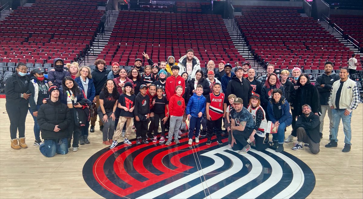 OpenSchoolNW's tweet photo. This past Sunday, the amazing Trail Blazer #27 Jusuf “Nurk” Nurkić invited the Open School East community to the game vs. Dallas! After the game, we got to come down to the court to shoot free throws and meet him! Huge thanks to Nurk and the whole @trailblazers team! #RipCity https://t.co/bH8AscJd8B