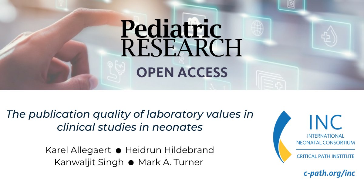 CPathInstitute's tweet photo. #CPath's International Neonatal Consortium is excited to share, "The publication quality of laboratory values in clinical studies in neonates," published in #Nature.

Access: https://t.co/kYPPtC7Qq8

#INC #pediatricresearch #globalhealth #clinicaltrials #drugdevelopment https://t.co/apQ9K4IxA8