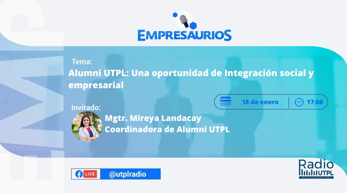 radioutpl's tweet photo. 🎙️Este miércoles en nuestro programa #Empresaurios de la carrera de @Admfeutpl nuestro tema es: Alumni UTPL: Una oportunidad de integración social y empresarial junto a @miredelcisne
¡Pasa la voz! 
▶️ https://t.co/kV5Gq8Aie0 https://t.co/1rRINcP4xH