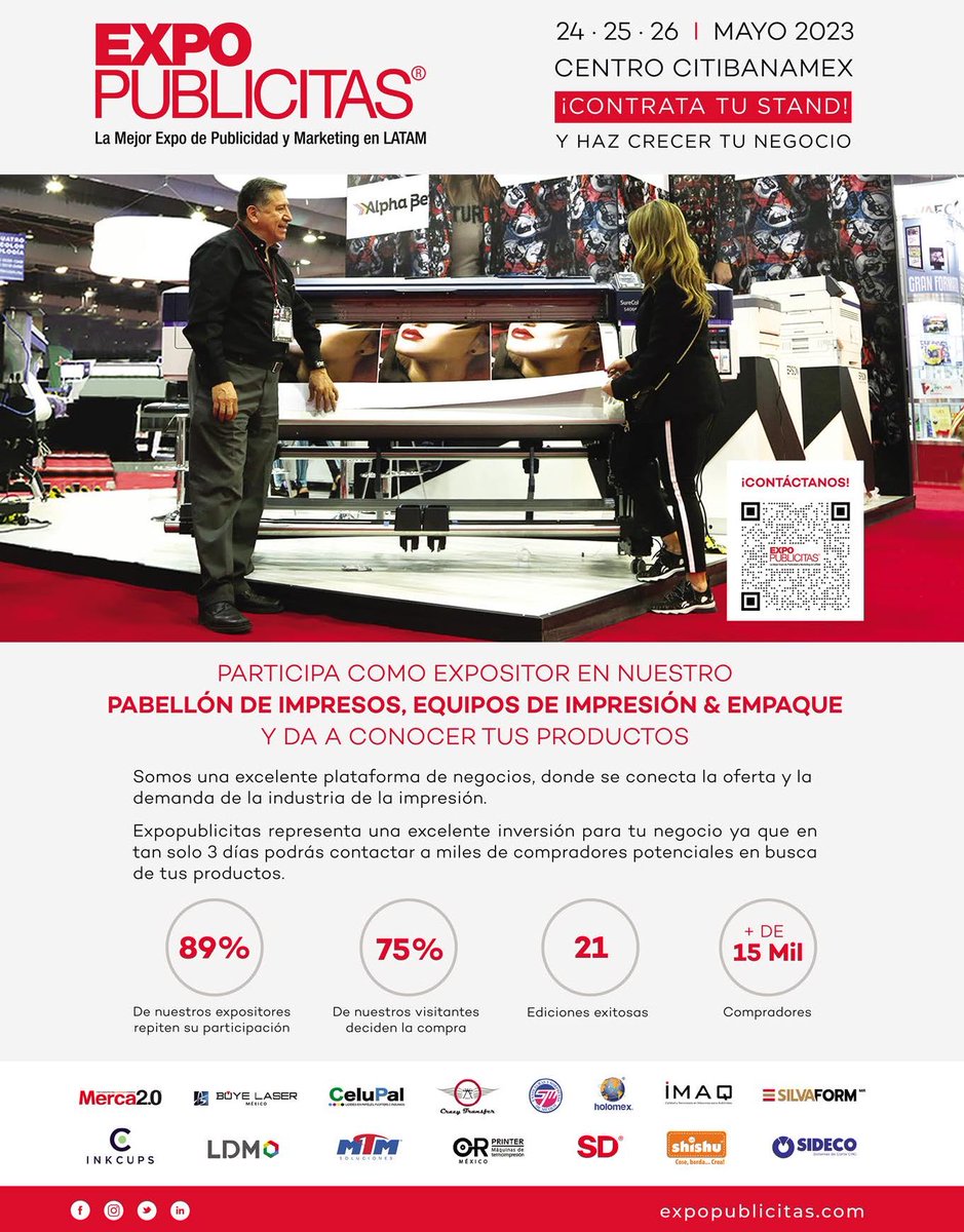 El_Impresor's tweet photo. Cada año, #ExpoPublicitas reúne más de 500 empresas líderes, que presentan sus mejores soluciones en productos y servicios de marketing y publicidad.

👉 https://t.co/y7wuGPxEZY https://t.co/om0gCflwRY