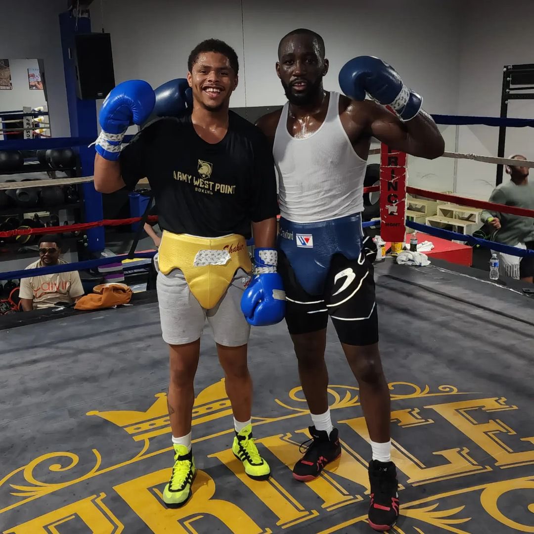 Terence Crawford sparring with Shakur Stevenson today…