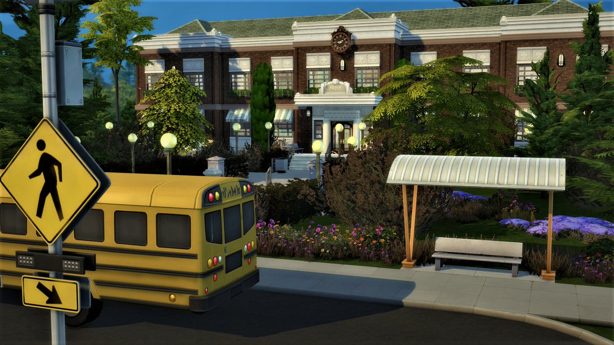 simprehend's tweet photo. My first build in maybe SIX months is done and up on my gallery!? Copperdale High! #ShowUsYourBuilds #sims4 #thesims #sims #thesims4 #simsbuild #copperdale #sims4highschoolyears https://t.co/z9PLOajgUx