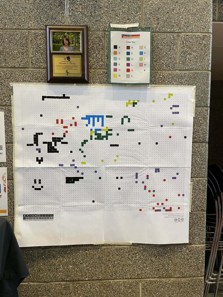 magistrazee's tweet image. Our #tretc2023 @byStickTogether wasn’t finished but grades 2 and 8 made great progress on the sticker board today! They love helping everyone “stick together”