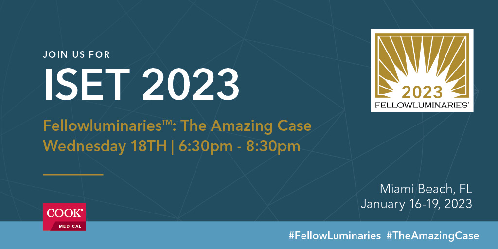cookvascular's tweet photo. Are you attending #ISET2023 this week? If so, stop by our exhibit and join us as an audience member for Fellowluminaries: The Amazing Case! (Dinner will be served) #Fellowluminaries #TheAmazingCase @docTPlive @angiowoman @drvarshana https://t.co/nqdtxnPlhq