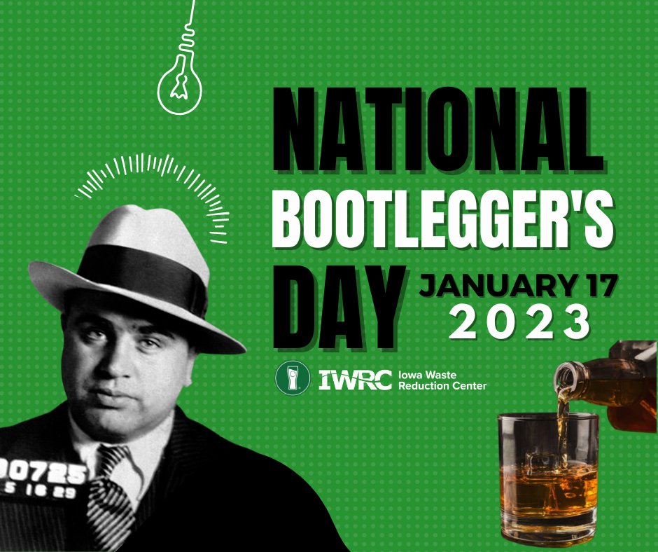 #NationalBootleggersDay marks the start of prohibition, Templeton Rye whiskey distillation, &amp; Al Capone’s birthday. The prohibition prompted both Capone &amp; Templeton, Iowa farmers to distill &amp; sell their own whiskey.🥃Interested to celebrate? Visit iwrc.uni.edu/green-brewery!