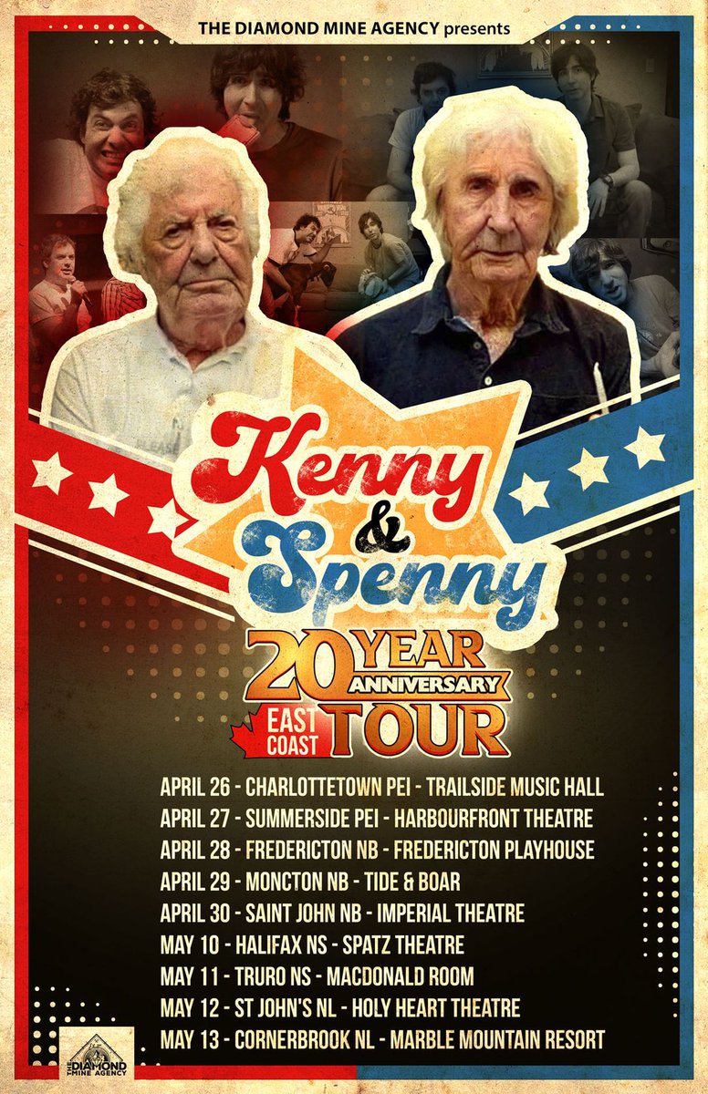 KENNY &amp; SPENNY 20 Year Anniversary Comedy Tour Is Coming To #EasternCanada!

TIX On Sale Jan 19 @ Noon!

#PrinceEdwardIsland #PEI:

April 26 #CharlottetownPEI <a href="/Trailside_Cafe/">Trailside Music Hall</a>
eventbrite.ca/e/kenny-vs-spe…

April 27 @SummersidePEI @Harbourfront_Theatre
harbourfronttheatre.com/kenny-vs-spenn…

(Cont'd)