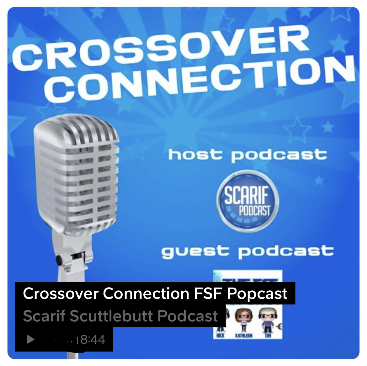 ScarifPodcast's tweet photo. If you heard today’s #CrossoverConnection let us know what you think of this idea. Do you want to hear more from other pods on an alternate drop day from us? #WhatsTheScuttlebutt https://t.co/LtVeU1c5YM