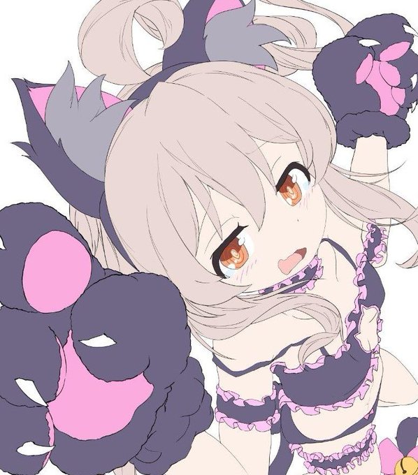 あともうちょっと  まひろ ～ねこランジェリー 制作中新作イラストの線画から色分けしてみたにゃ～ #pixiv  #お兄ちゃんはおしまい #onimai #おにまい #緒山まひろ #猫 #イラスト #おにまいお絵描き 