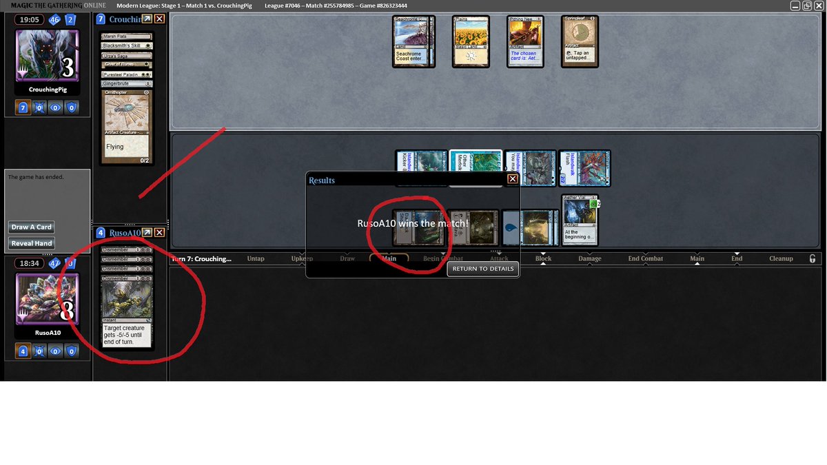 RusoA10's tweet photo. Not too bad, enough graveyard :D @NikachuMTG 
#Modern #MTG. Almost the only way to go down hammer... https://t.co/xk5HxyItS4