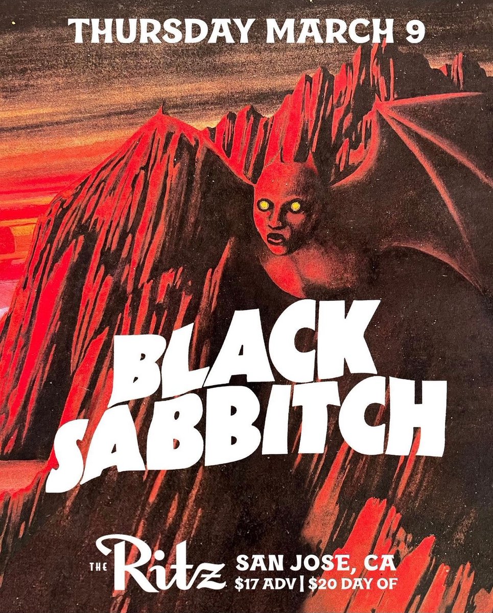 💣️ BLACK SABBITCH 💣️

Just announced! The All Female Black Sabbath. Tickets on sale now!⁠
⁠
Thursday // 03.09.23 // 8PM // 21+⁠
🎫 l8r.it/GR79 🎫⁠
⁠
#blacksabbitch @black_sabbitch #blacksabbath #heavymetal #metal #theritzsj #sanjose #dtsj #sofadistrict