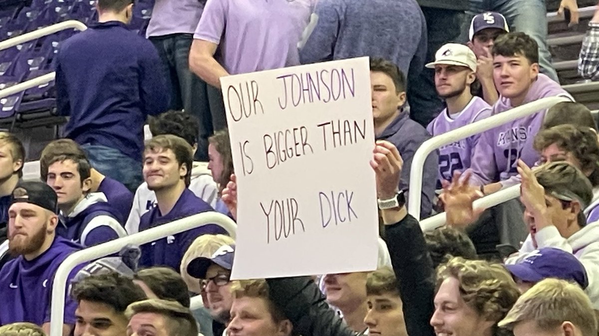 KellisRobinett's tweet photo. Looked like there was some debate about whether this Keyontae Johnson/Gradey Dick sign would be allowed in the student section. But they let the kid keep it, LOL. https://t.co/CgbOI4f1oo