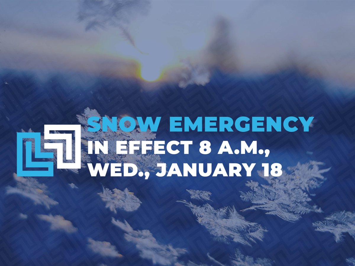 Effective January, 18, at 8 a.m., the City of La Vista is in a snow emergency until 8 a.m. on Thursday, January 19.

Please move all vehicles from residential streets to allow plow crews a clear path.