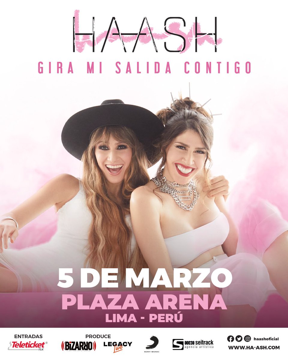 haashoficial's tweet photo. Lima, Perú 🇵🇪!!!!!! ❤️❤️❤️❤️ Contando los días para estar con ustedes con la #GiraMiSalidaContigoLATAM 💃🏻💃🏼  ¡Tenemos una salida el 5 de marzo!
Venta de boletos 🎟 el jueves 19 de enero a las 11:00am (Hora Local). 😘 https://t.co/fanhsMdn2i