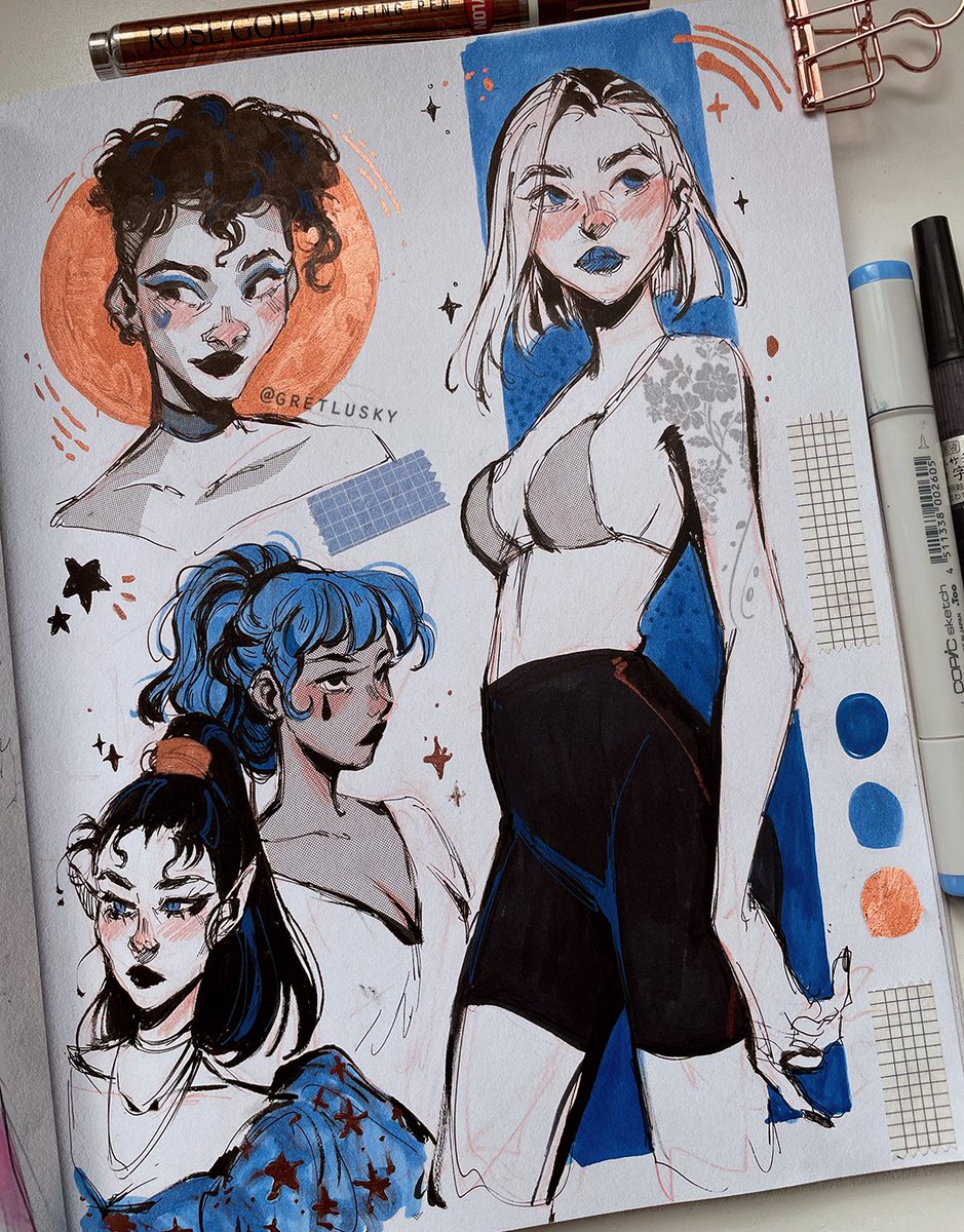 Gretlusky's tweet photo. Sketchbook dump ✏️ https://t.co/I3YE3NxT9E