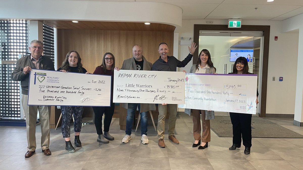 RCFyeg's tweet photo. Wow! The amazing @REMAXRiverCity raised close to $20k through third party events this year. They directed funds to @LittleWarriors @YESSorg and Ukrainian Canadian Social Services! https://t.co/dbqc8VQBIP